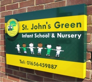 Wall Mounted Box Tray School Signs